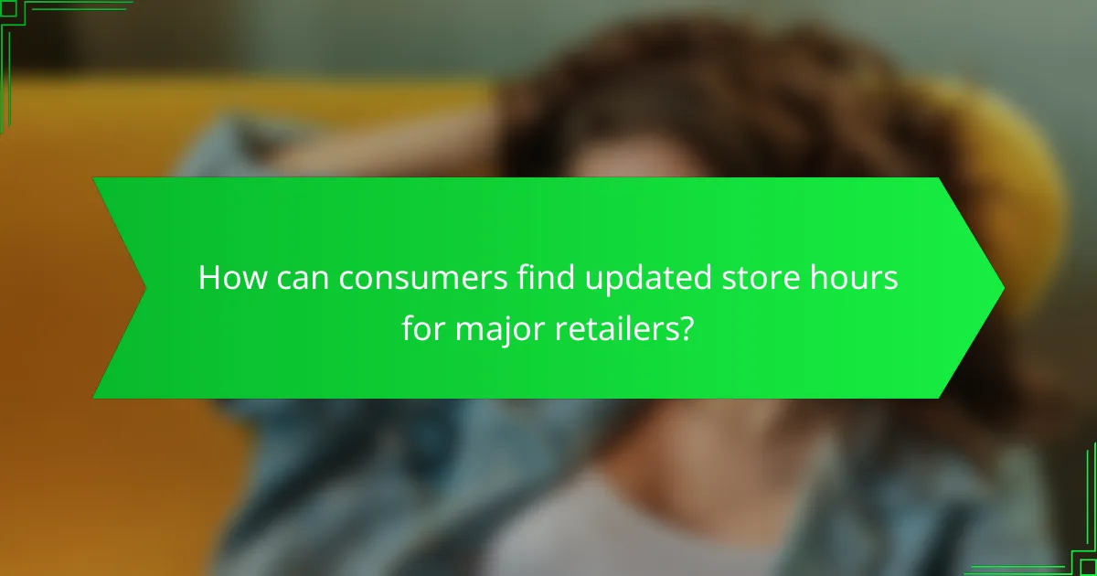 How can consumers find updated store hours for major retailers?