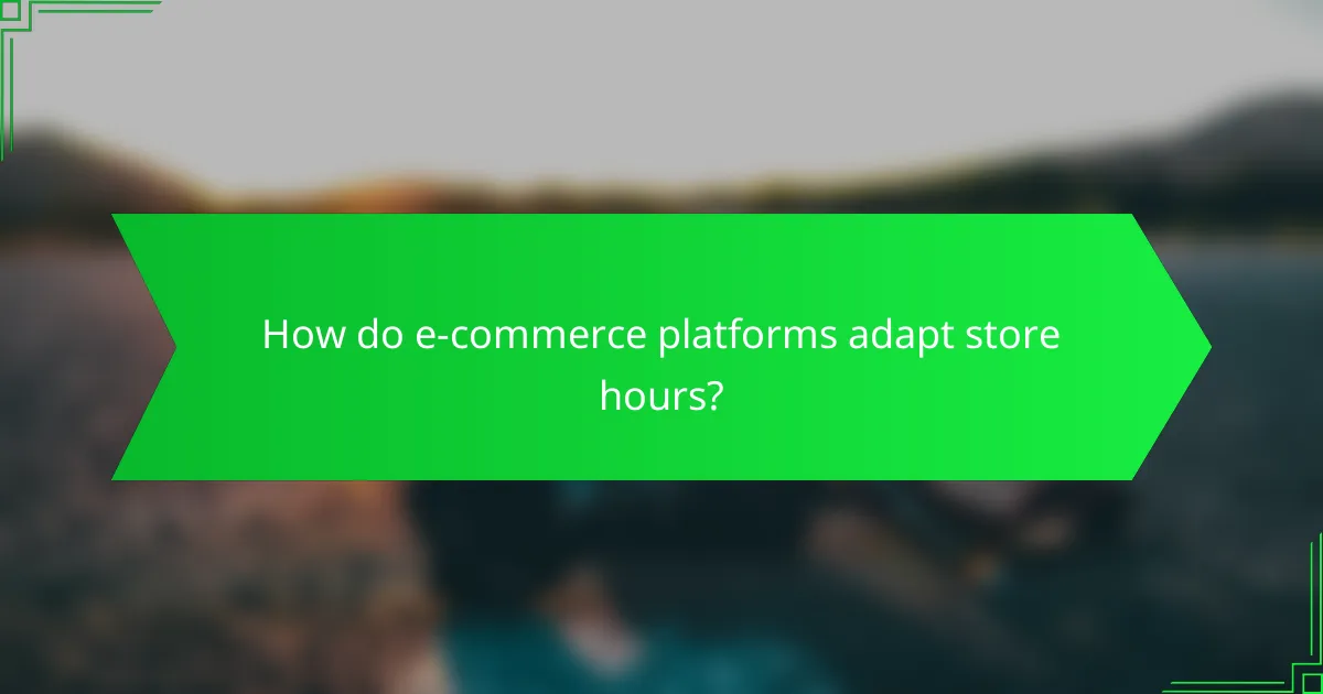 How do e-commerce platforms adapt store hours?