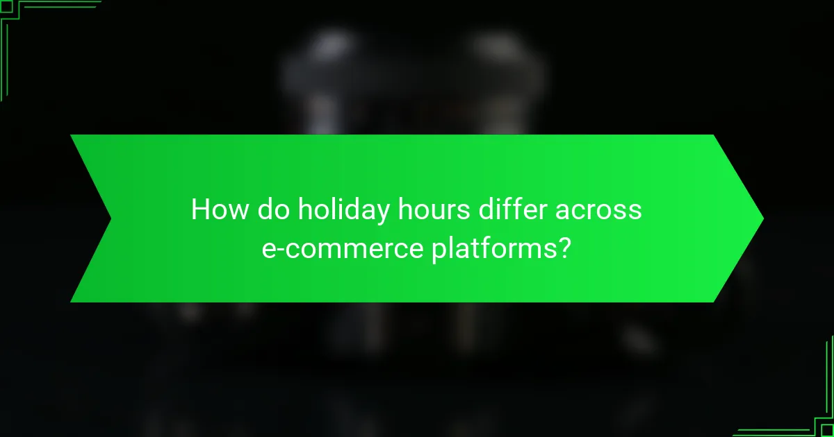 How do holiday hours differ across e-commerce platforms?