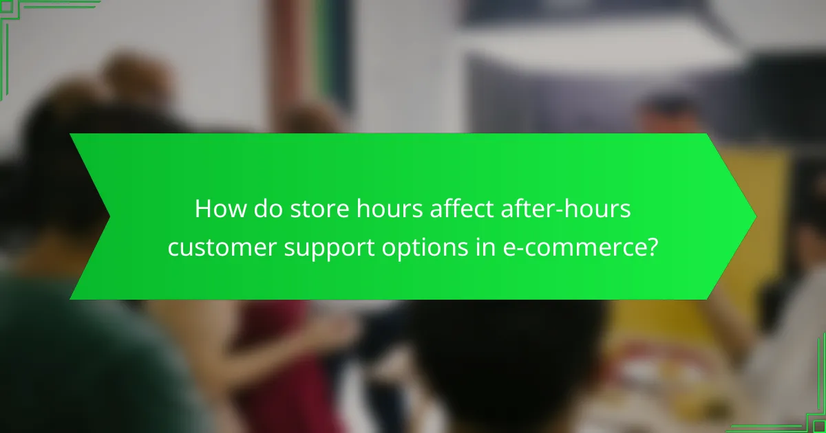 How do store hours affect after-hours customer support options in e-commerce?