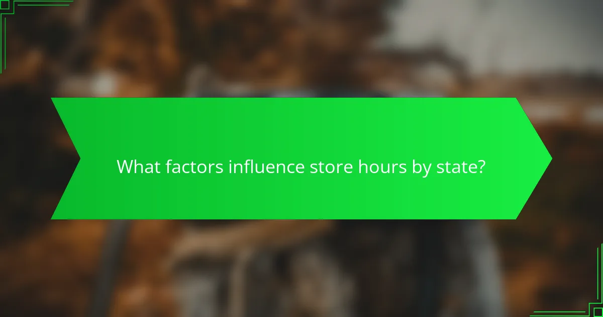 What factors influence store hours by state?